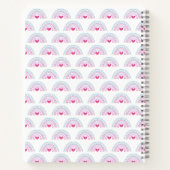 Süßes rosa Boho-Regenbogen-Mädchen-Skizzenbuch Notizblock (Rückseite)