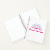 Süßes rosa Boho-Regenbogen-Mädchen-Skizzenbuch Notizblock (Innenseite)