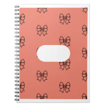 Süßes rosa Coquette-Schleifen-Muster-Notizbuch - P