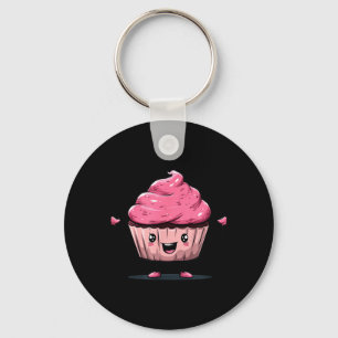 Süßes rosa Cupcake-Kostüm für Muffin- und Backware Schlüsselanhänger