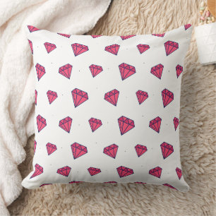 Süßes Rosa-Diamant-Edelstein-Muster Kissen