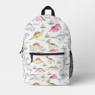 Süßes Rosa-Dinosaurier-Muster Mädchen T Rex Dino-F Bedruckter Rucksack