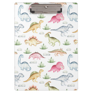 Süßes Rosa-Dinosaurier-Muster Mädchen T-Rex-Dino-F Klemmbrett
