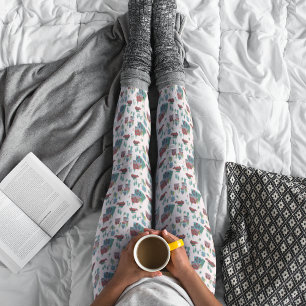 Süßes rosa Dorf und Auto Baum Retro-Weihnachten  Leggings