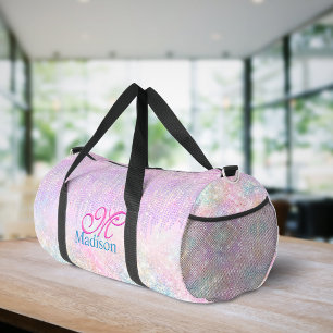 Süßes rosa Einhorn Glitter Strassstein Tropfen Mon Duffle Bag