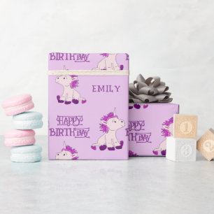 Süßes Rosa Einhorn Zeichenmuster Alles Gute zum Ge Geschenkpapier