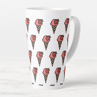 Süßes rosa Erdbeereiscreme-Ästhetik-Muster Milchtasse