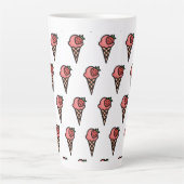 Süßes rosa Erdbeereiscreme-Ästhetik-Muster Milchtasse (Vorderseite)