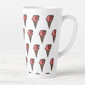 Süßes rosa Erdbeereiscreme-Ästhetik-Muster Milchtasse (Rechts)