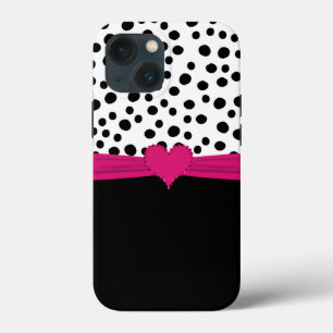 Süßes rosa falsches Rhinestone-Herz und Punkte Case-Mate iPhone Hülle