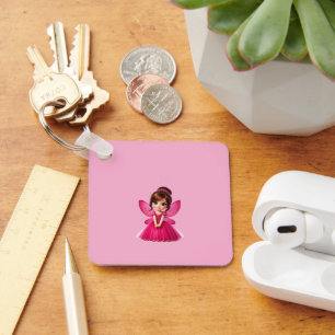 Süßes Rosa-Fee-Acryl-Schlüsselanhänger Schlüsselanhänger