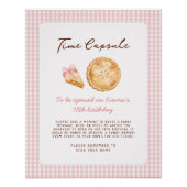Süßes rosa First Birthday Time Capsule Schild (Vorderseite)