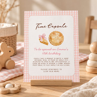 Süßes rosa First Birthday Time Capsule Schild
