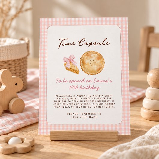 Süßes rosa First Birthday Time Capsule Schild
