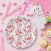 Süßes rosa Flamingo-Muster-Party Pappteller (Party)