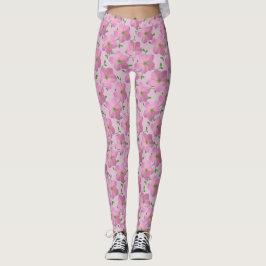 Süßes rosa Garten-Blumen-mit Blumenmuster Leggings
