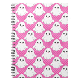 Süßes rosa Gespenstermuster Kawaii Halloween Spira Notizblock