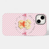 Süßes rosa gestreiftes Häschen Soft iPhone 14 Case (Rückseite (Horizontal))