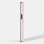 Süßes rosa gestreiftes Häschen Soft iPhone 14 Case (Rückseite / Rechts)