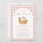 Süßes rosa Gingham-Herbst-Babyshower Einladung (Vorderseite)