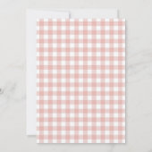Süßes rosa Gingham-Herbst-Babyshower Einladung (Rückseite)