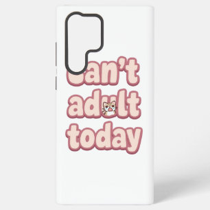Süßes rosa Grafik mit neugieriger Katze Samsung Galaxy Hülle