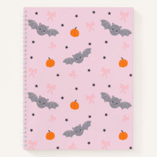 Süßes rosa Halloween-Fledermaus-Muster-Notizbuch Notizblock