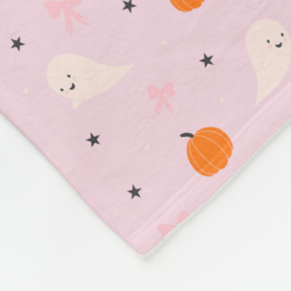 Süßes rosa Halloween-Geister-Muster-Decke Fleecedecke