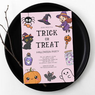 Süßes rosa Halloween-Kostüm für Trick-or-Treat-Par Einladung