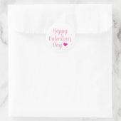Süßes rosa Herz Frohen Valentinstag Skript Runder Aufkleber (Tasche)