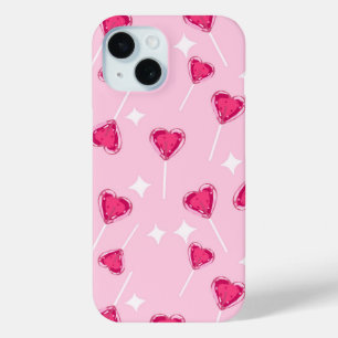 Süßes rosa Herz-Lutscher-Nahtlosmuster Case-Mate iPhone Hülle
