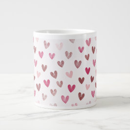 Süßes rosa Herz Muster – Romantisches &Stylisches  Jumbo-Tasse