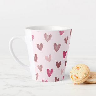 Süßes rosa Herz-Muster – Romantisches und stilvoll Milchtasse
