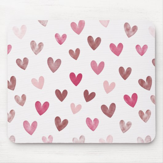 Süßes rosa Herz Muster – Romantisches und stilvoll Mousepad (Vorne)