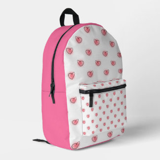 Süßes Rosa-Herzen-Muster Bedruckter Rucksack