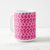 Süßes Rosa-Herzen-Muster Kaffeetasse (Vorderseite Links)