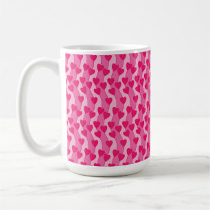 Süßes Rosa-Herzen-Muster Kaffeetasse