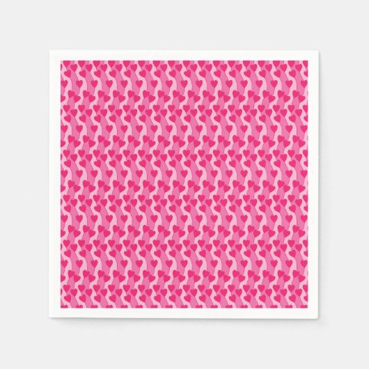 Süßes Rosa-Herzen-Muster Serviette (Vorderseite)