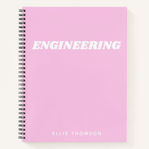 Süßes rosa Ingenieur-Graphenpapier-Monogramm-Name Notizblock