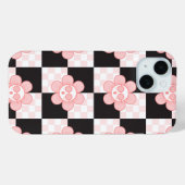 Süßes Rosa Karo Case-Mate iPhone Hülle (Rückseite (Horizontal))