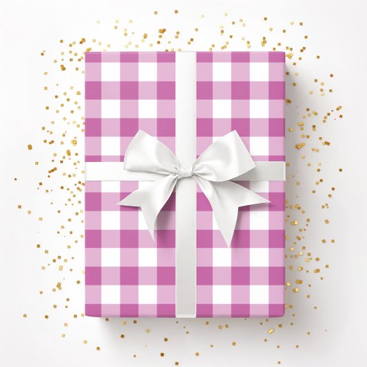 Süßes rosa Karomuster Geschenkpapier