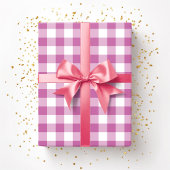 Süßes rosa Karomuster Geschenkpapier