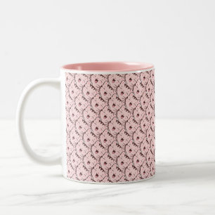 Süßes rosa Katzen-Gesicht Cartoon-Muster Zweifarbi Zweifarbige Tasse