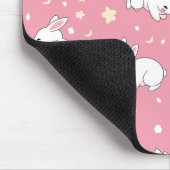 Süßes rosa Kawaii-Hasen-Doodle Mousepad (Ecke)