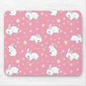 Süßes rosa Kawaii-Hasen-Doodle Mousepad (Vorne)