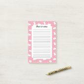 Süßes Rosa Kawaii-Hasen-Doodle Post-it Klebezettel (Auf Schreibtisch)