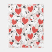 Süßes Rosa Kawaii Katzen & Herzen Muster (7) Fleecedecke (Vorderseite)