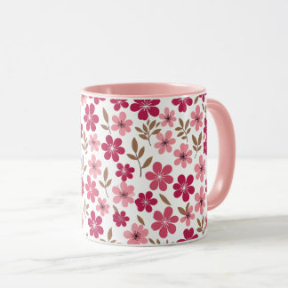 Süßes rosa Kirschblüten-Blumenmuster in zwei Tönen Tasse