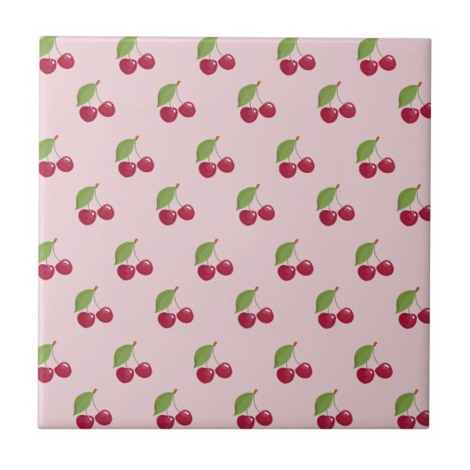 Süßes rosa Kirschenmuster Fliese (Vorderseite)