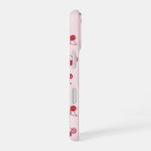 Süßes rosa Kirschfruchtmuster iPhone 16 Hülle (Rechte Seite)